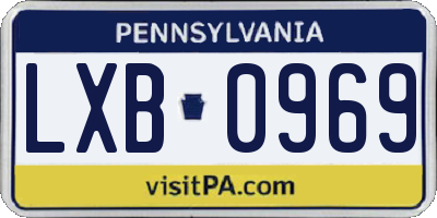 PA license plate LXB0969