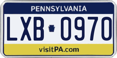 PA license plate LXB0970