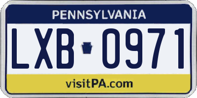 PA license plate LXB0971