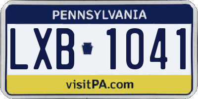 PA license plate LXB1041