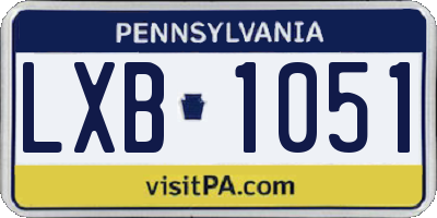 PA license plate LXB1051