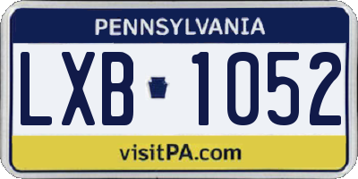 PA license plate LXB1052