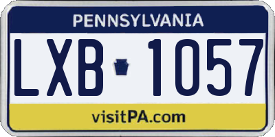 PA license plate LXB1057