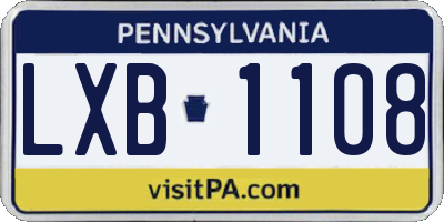 PA license plate LXB1108