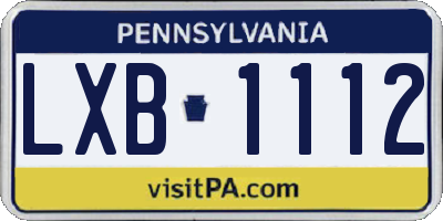 PA license plate LXB1112