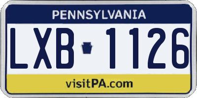 PA license plate LXB1126
