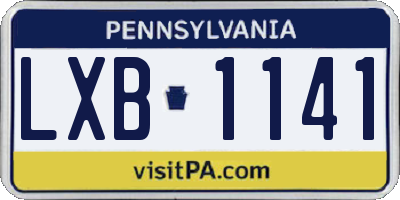 PA license plate LXB1141