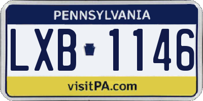 PA license plate LXB1146