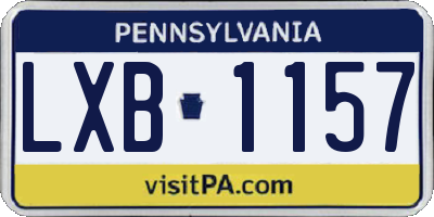 PA license plate LXB1157
