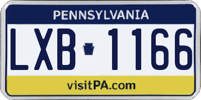 PA license plate LXB1166