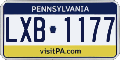 PA license plate LXB1177