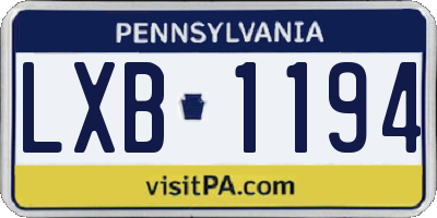 PA license plate LXB1194