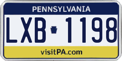 PA license plate LXB1198