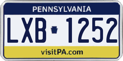 PA license plate LXB1252