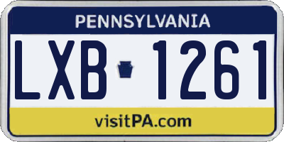 PA license plate LXB1261