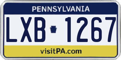 PA license plate LXB1267