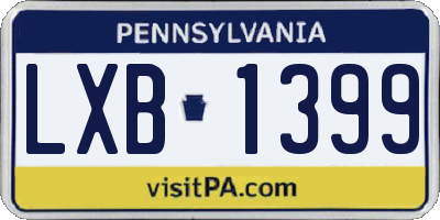 PA license plate LXB1399