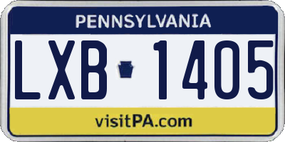 PA license plate LXB1405