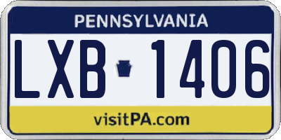 PA license plate LXB1406