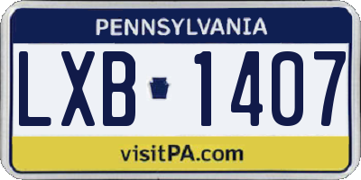 PA license plate LXB1407