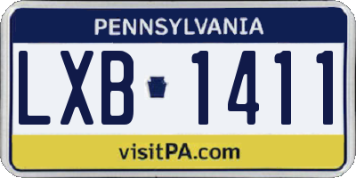 PA license plate LXB1411