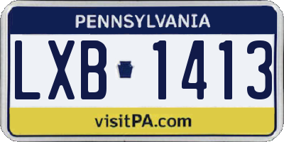 PA license plate LXB1413
