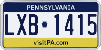 PA license plate LXB1415
