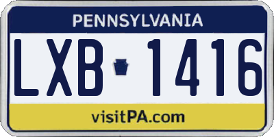 PA license plate LXB1416