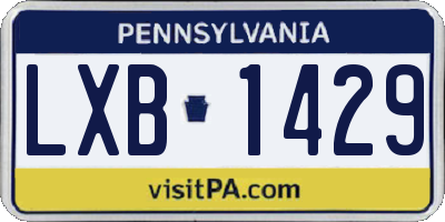 PA license plate LXB1429