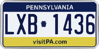 PA license plate LXB1436