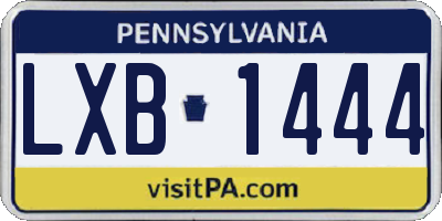 PA license plate LXB1444