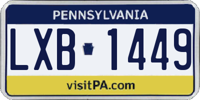 PA license plate LXB1449