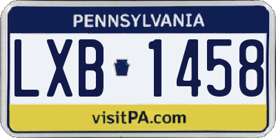 PA license plate LXB1458
