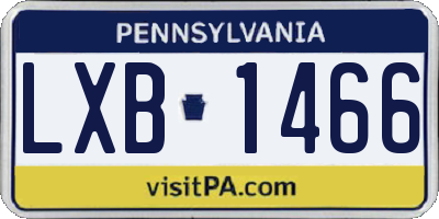 PA license plate LXB1466