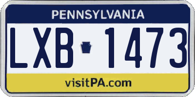 PA license plate LXB1473