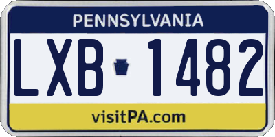 PA license plate LXB1482