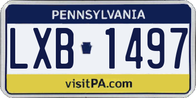 PA license plate LXB1497