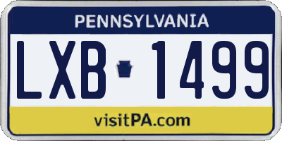 PA license plate LXB1499