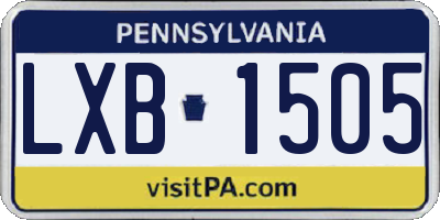 PA license plate LXB1505