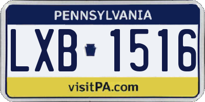 PA license plate LXB1516
