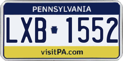 PA license plate LXB1552
