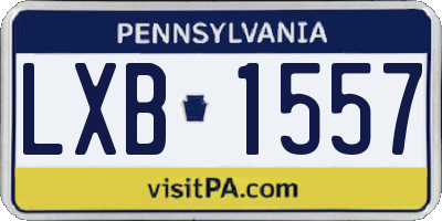 PA license plate LXB1557