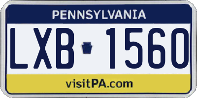 PA license plate LXB1560