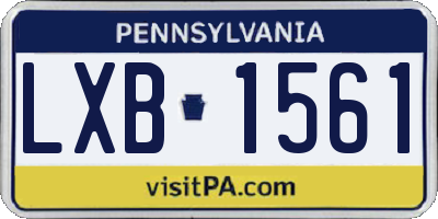 PA license plate LXB1561