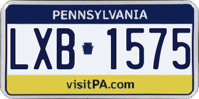 PA license plate LXB1575