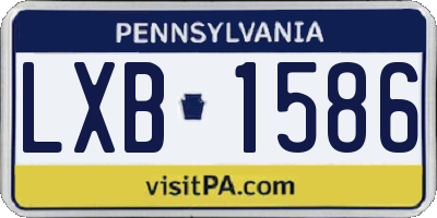 PA license plate LXB1586