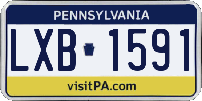 PA license plate LXB1591