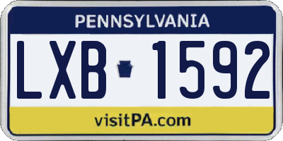PA license plate LXB1592