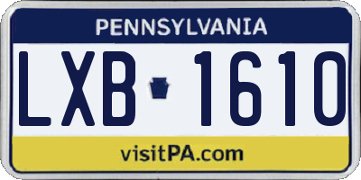 PA license plate LXB1610