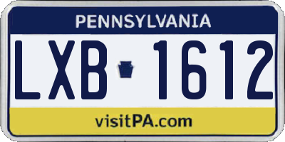 PA license plate LXB1612
